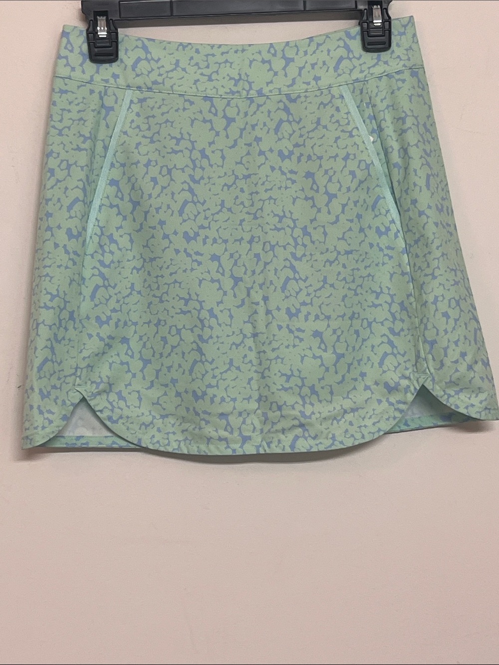 🌞 Vinyard Vines Light Green Printed A-Line Athletic Skorts zips pockets women 0